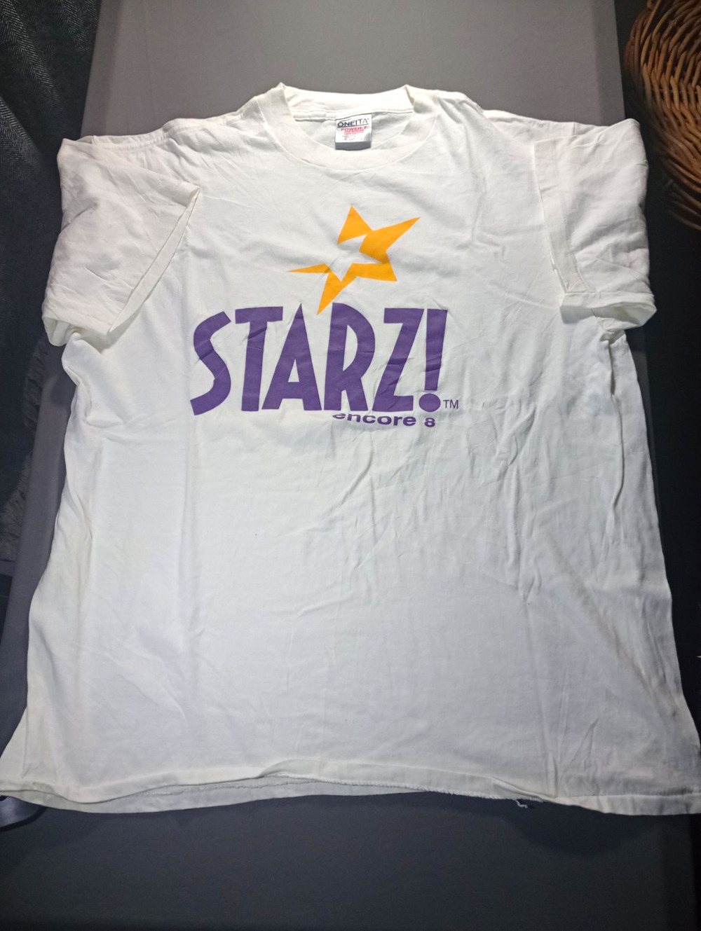 Oneita Power-T Preshrunk 100% Cotton Starz Encore Logo T Shirt Men's XL
